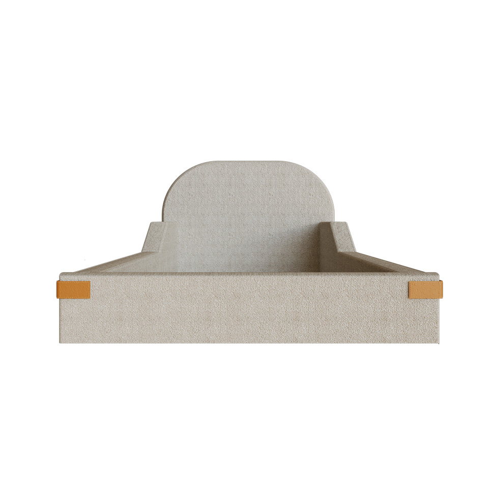 Cama Infantil Montessoriana Mavi Bouclé Bege e Caramelo