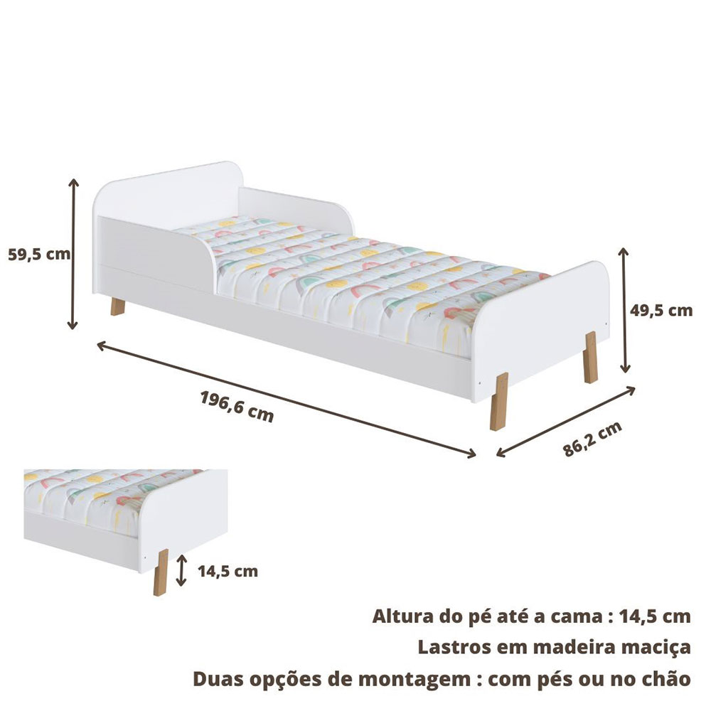 Cama Infantil Montessoriana Mavie Branca
