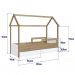 Cama Infantil Montessoriana Miney 2 GV Aveiro e Branco com Colchão Astra D20 Preto e Cinza