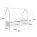 Cama Infantil Montessoriana Miney 2 GV Branco com Colchão Astra D20 Preto e Cinza