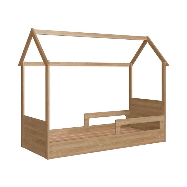 Cama Infantil Montessoriana Miney Aveiro com Colchão Solteiro D20 Preto e Cinza