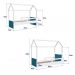 Cama Infantil Montessoriana Miney Branco e Azul com Colchão Astra D20 Preto e Cinza