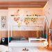 Cama Infantil Montessoriana Miney Branco e Azul com Colchão Astra D20 Preto e Cinza