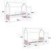 Cama Infantil Montessoriana Miney Branco e Rosa com Colchão Astra D20 Preto e Cinza
