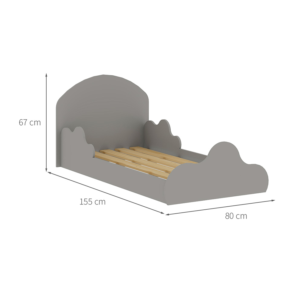 Cama Infantil Montessoriana Nuvem 100% MDF Fendi