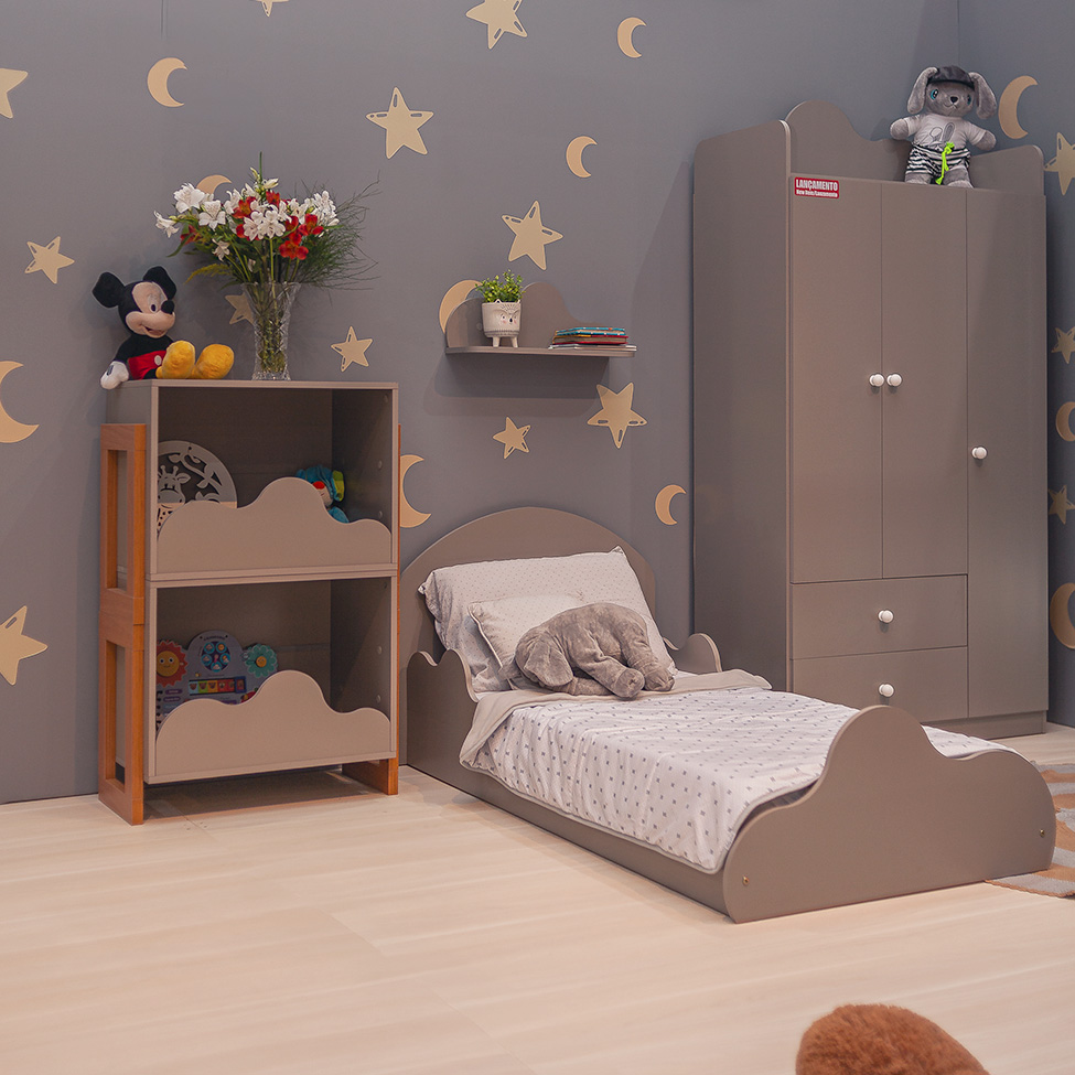 Cama Infantil Montessoriana Nuvem 100% MDF Fendi