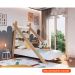 Cama Infantil Montessoriana Reims com Estante Itapuã e Branca