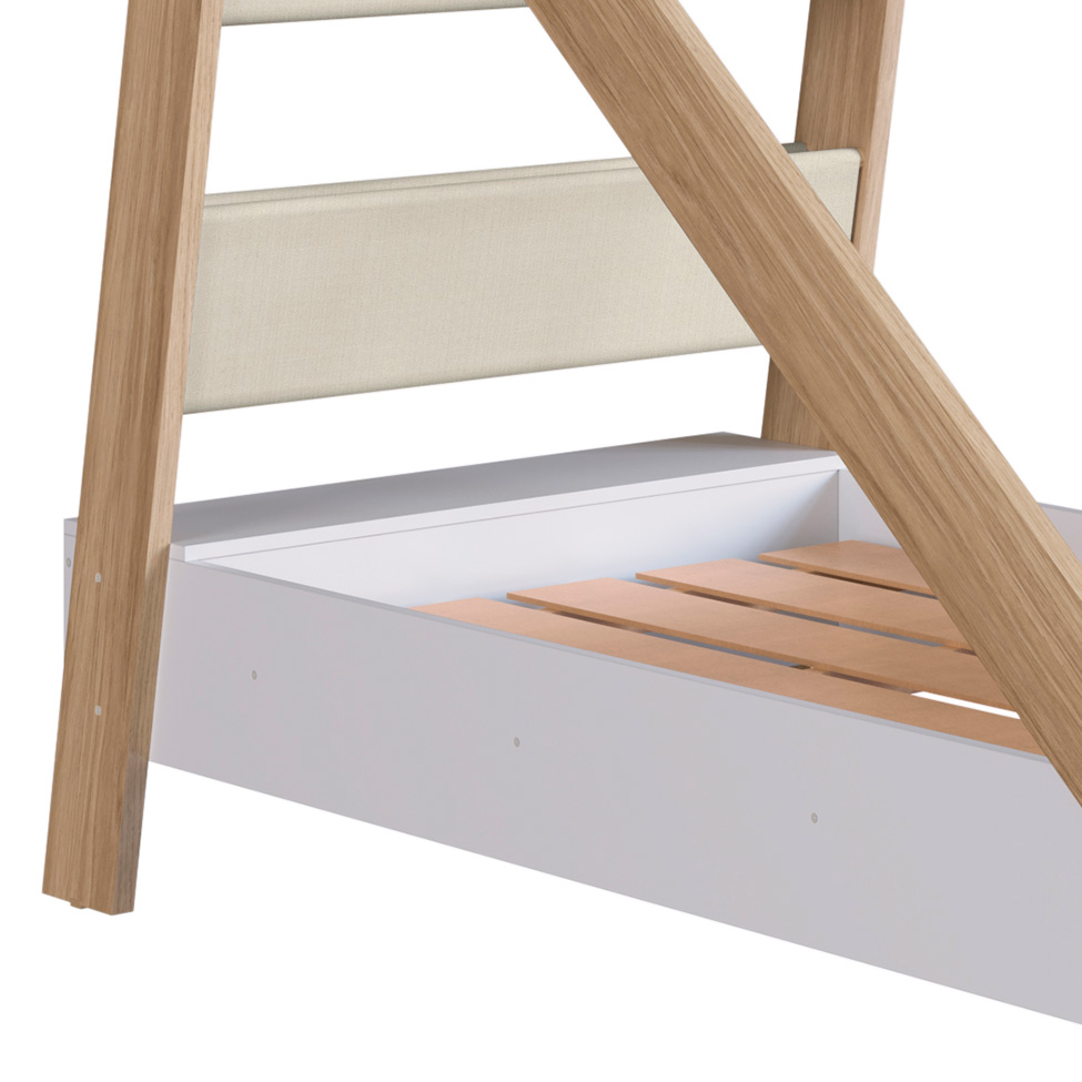 Cama Infantil Montessoriana Reims com Estante Itapuã e Branca
