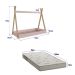 Cama Infantil Montessoriana com Colchão Espuma D23 (12x78x188) Rosa Branca e Itapuã