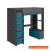 Cama Infantil Multifuncional Cora 4 PT Grafite e Azul