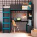 Cama Infantil Multifuncional Cora 4 PT Grafite e Azul