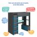 Cama Infantil Multifuncional Cora 4 PT Grafite e Azul