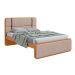 Cama Queen Leder Linho Bege e Amêndoa