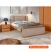 Cama Queen Leder Linho Bege e Amêndoa