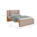 Cama Queen Leder Linho Bege e Amêndoa