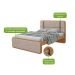 Cama Queen Leder Linho Bege e Amêndoa