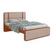 Cama Queen Leder Linho Bege e Frassino