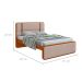 Cama Queen Leder Linho Bege e Frassino