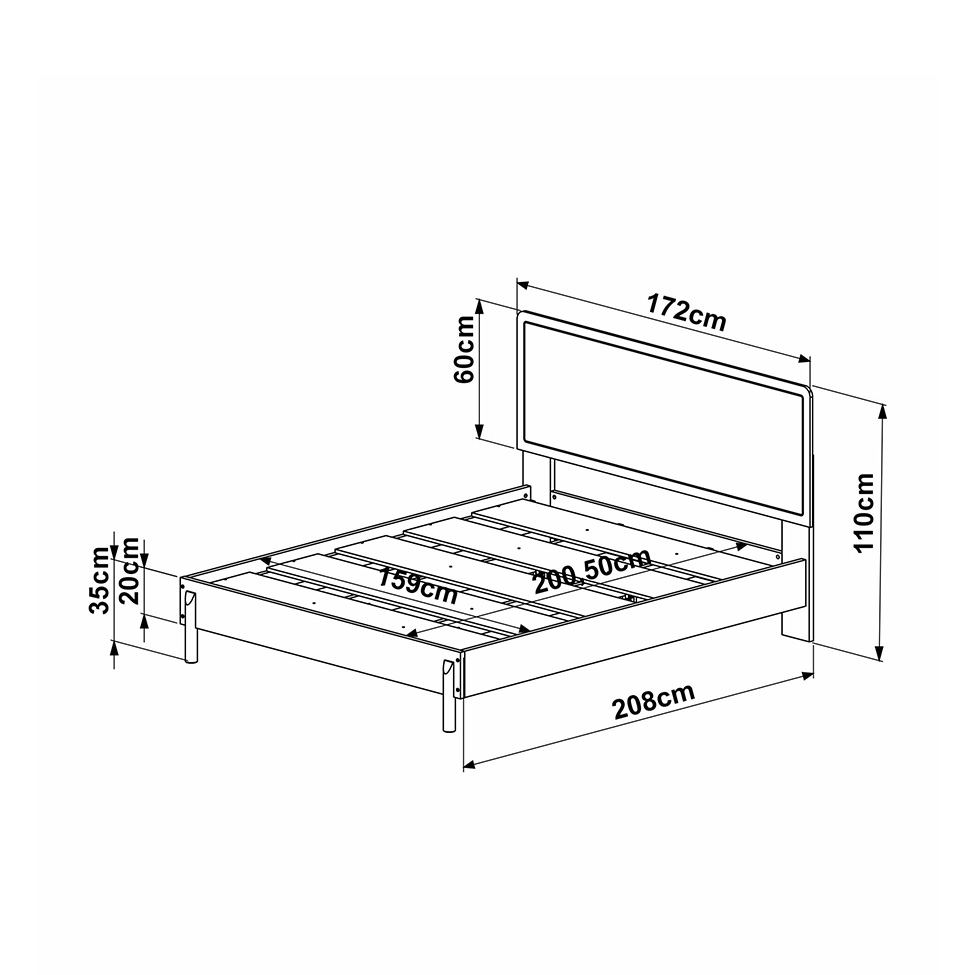 Cama Queen com Palhinha Oslo Hanover