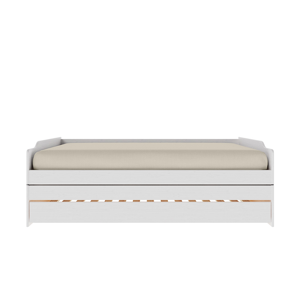 Cama Solteiro Extensível com Cama Auxiliar Flip Branca