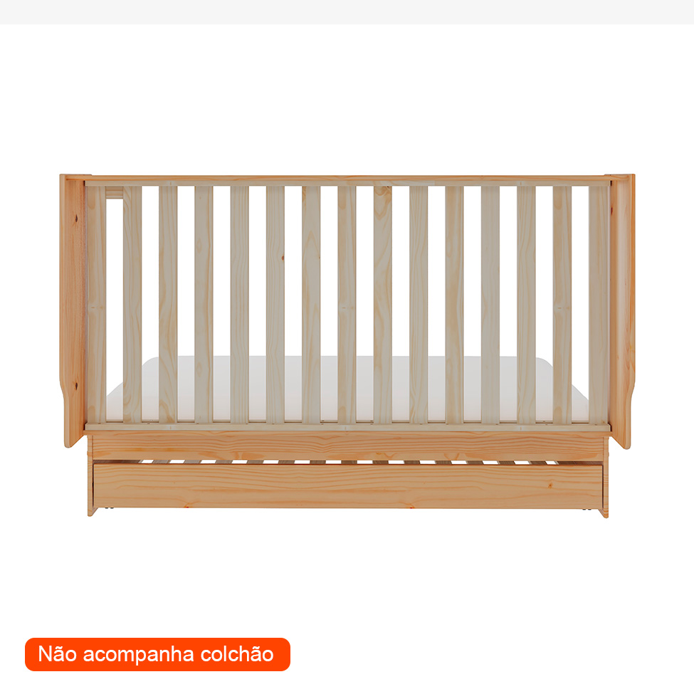 Cama Solteiro Extensível com Cama Auxiliar Flip Natural