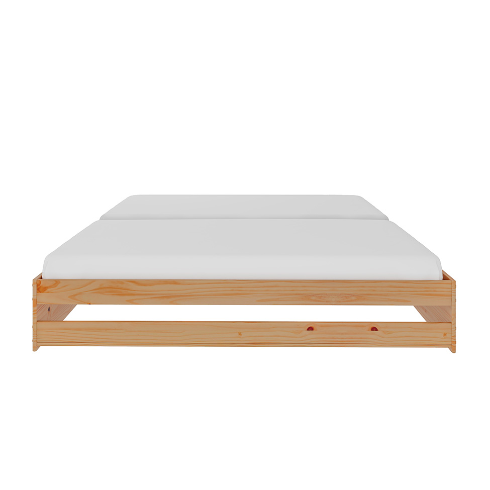 Cama Solteiro Extensível com Cama Auxiliar Flip Natural