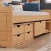 Cama Solteiro Floro 5 Gavetas Natural