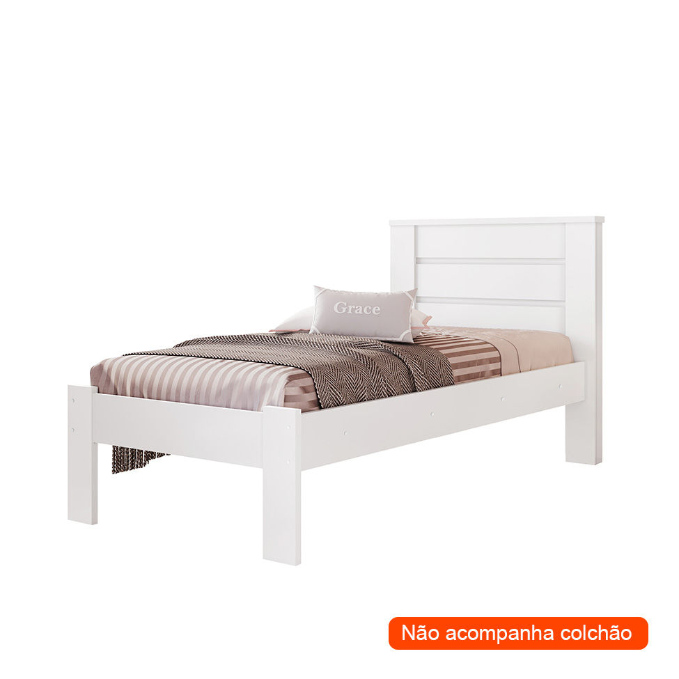 Cama Solteiro Rubi Branca