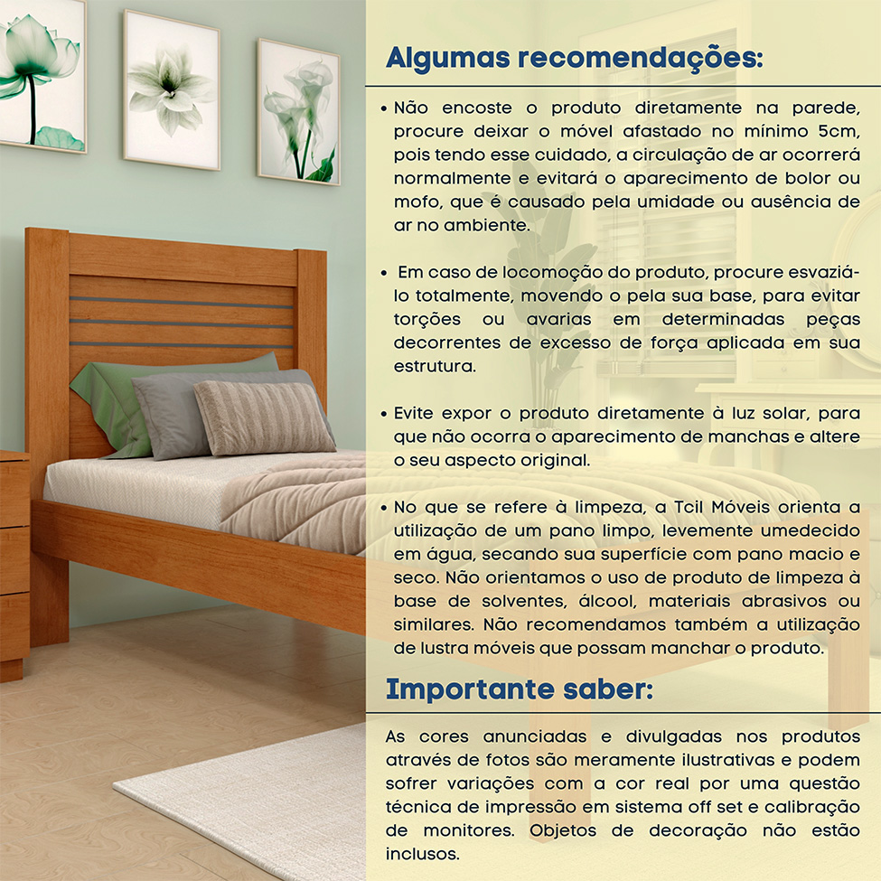 Cama Solteiro Safira Cinamomo