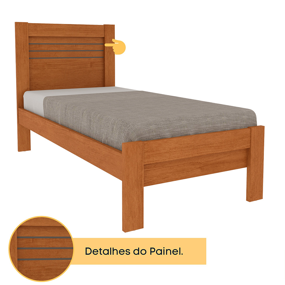 Cama Solteiro Safira Cinamomo