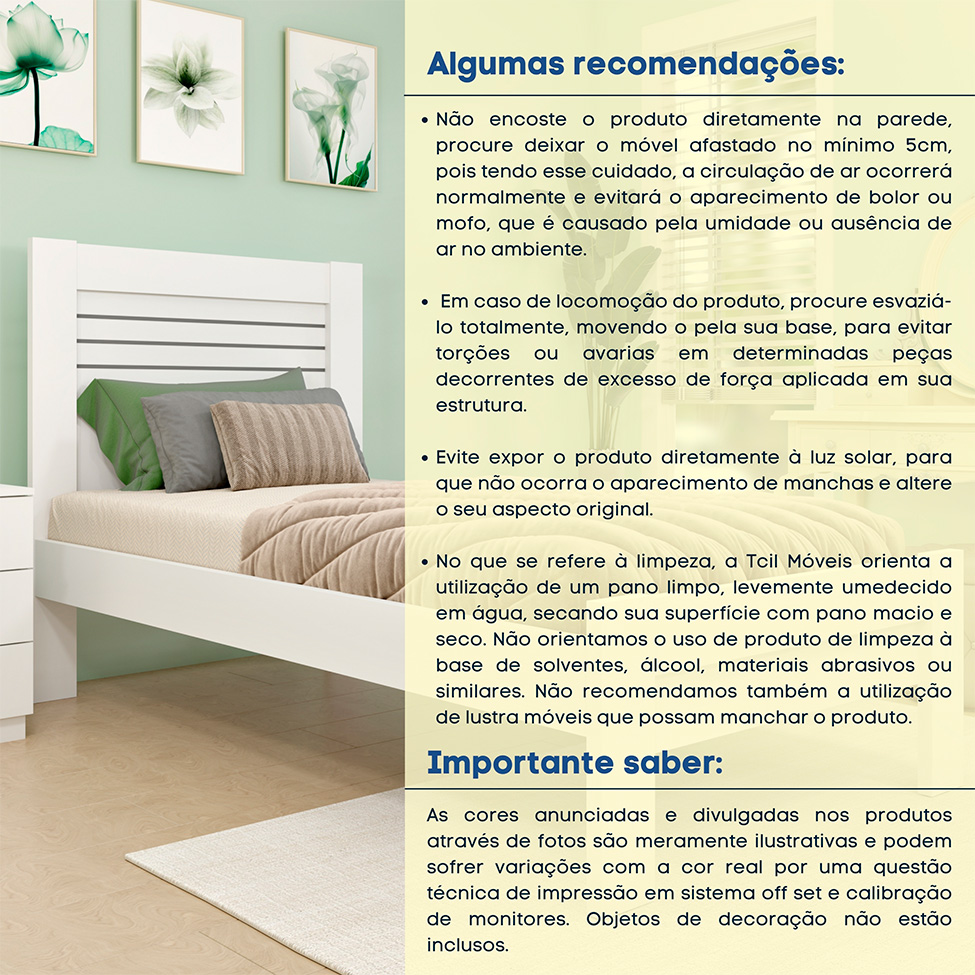 Cama Solteiro Safira Neve