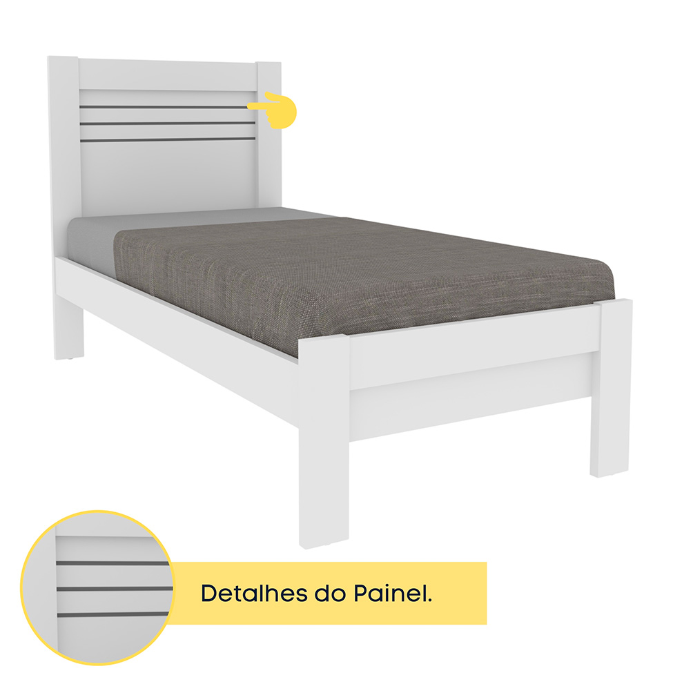 Cama Solteiro Safira Neve