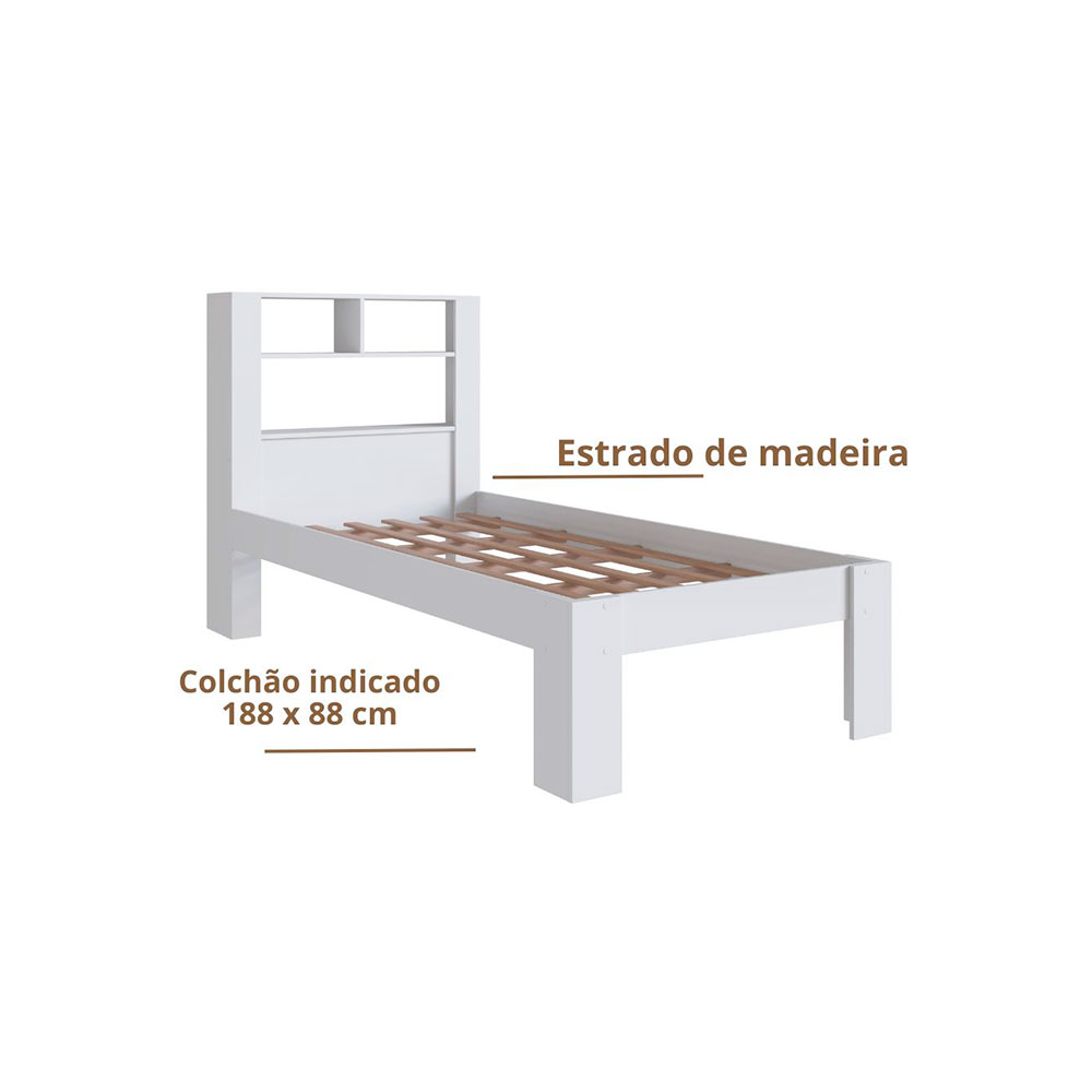 Cama Solteiro Tonelli Branca
