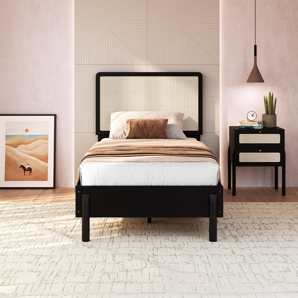 Cama Solteiro com Palhinha Oslo Nero