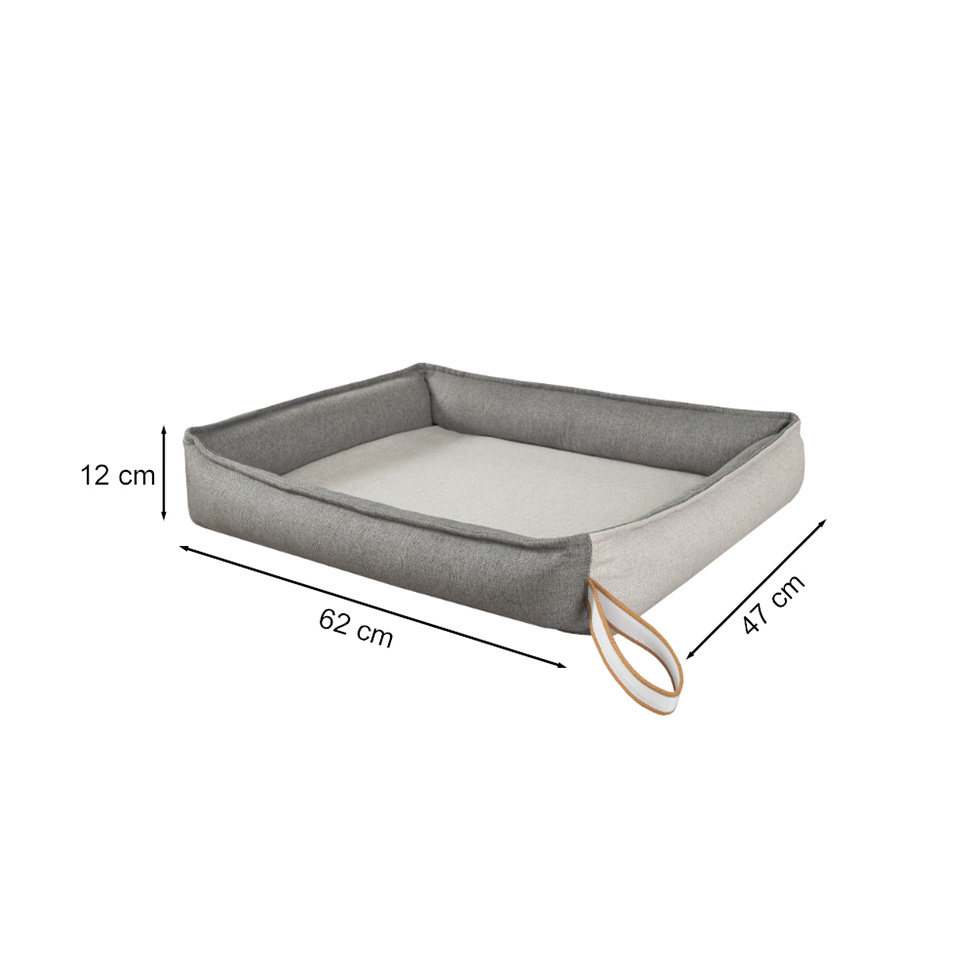 Cama para Pet Amora (12x62x47) Cinza e Grafite