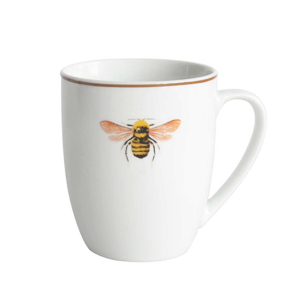 Caneca Pequenos Voadores Abelha Branca e Dourada