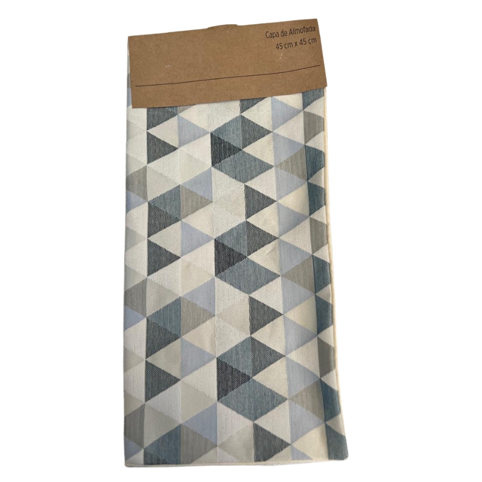 Capa de Almofada Infantil Jacquard Azul e Branca 45x45 cm