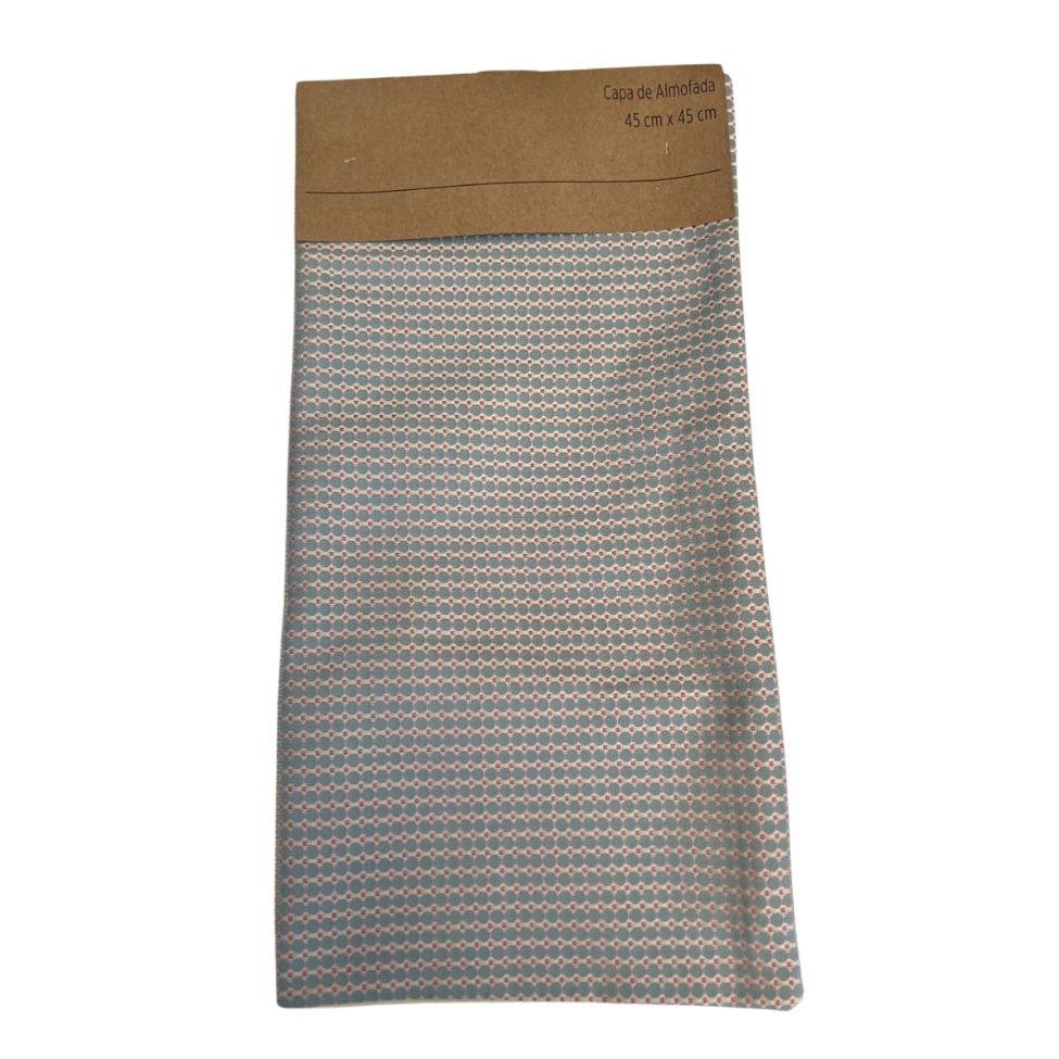 Capa de Almofada Infantil Jacquard Rosa e Branca 45x45 cm