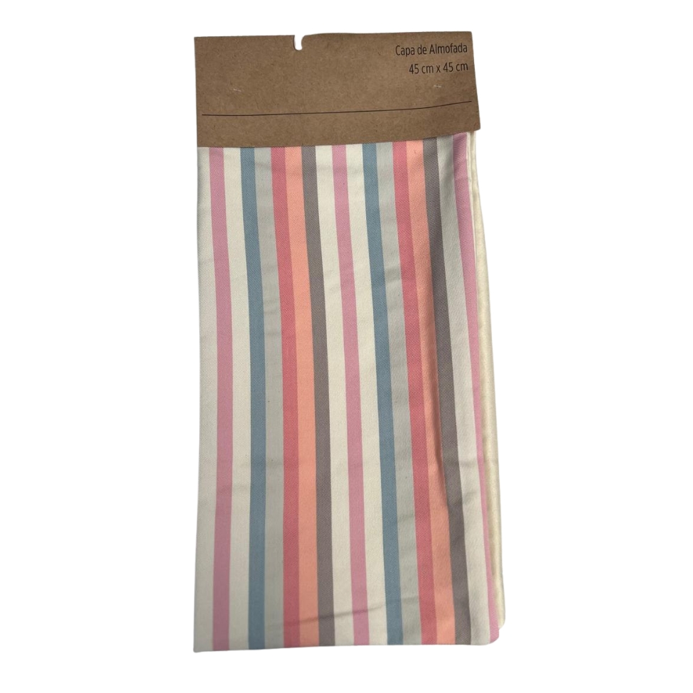 Capa de Almofada Infantil Jacquard Rosa e Branca II 45x45 cm