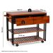 Carrinho Bar Industrial 2 Gavetas Garapa e Preto 100 cm