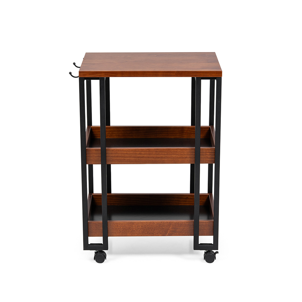 Carrinho Bar Industrial Garapa e Preto 60 cm