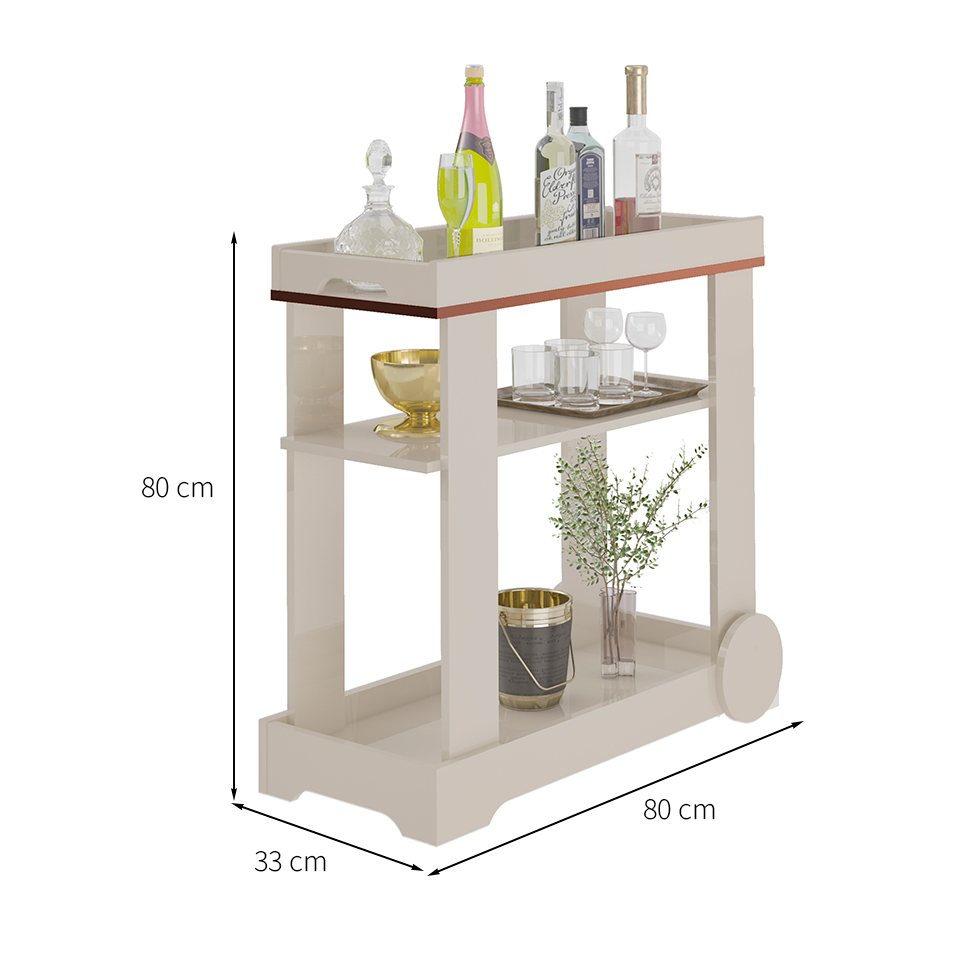 Carrinho Bar Rose Off White