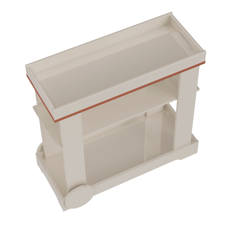 Carrinho Bar Rose Off White