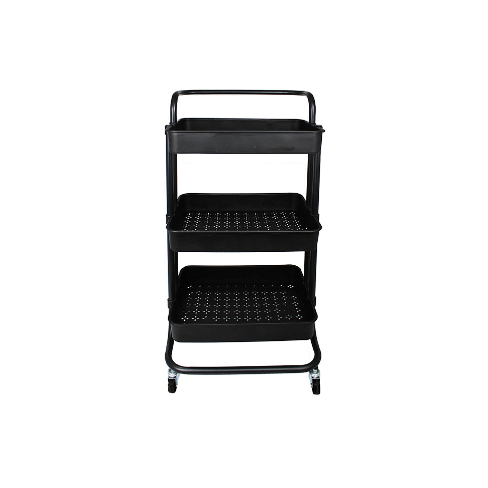 Carrinho Multiuso Cora 3 Prateleiras Preto