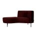 Chaise Longue Luminne Veludo Bordô e Preto