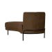 Chaise Longue Luminne Veludo Canela e Preto
