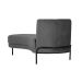 Chaise Longue Luminne Veludo Cinza e Preto
