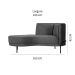 Chaise Longue Luminne Veludo Cinza e Preto