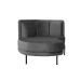 Chaise Longue Luminne Veludo Cinza e Preto
