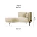 Chaise Longue Luminne Veludo Creme e Preto